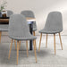 Four Adamas Fabric Dining Chairs - Light Grey Home Living Store