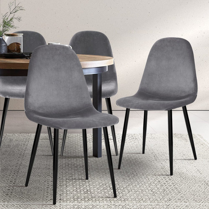 Four Dining Chairs Dark Grey Home Living Store
