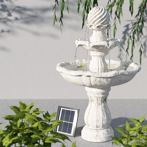 Gardeon 3 Tier Solar Powered Water Fountain - Ivory Home Living Store
