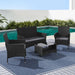 Gardeon Four Piece Outdoor Dining Set Furniture Lounge Setting Table Chairs Black Home Living Store
