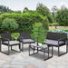 Gardeon Four Piece Outdoor Furniture Patio Table Chair Black Home Living Store