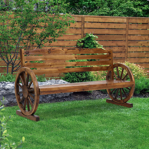 Gardeon Garden Bench Wooden Wagon Chair Three Seat Outdoor Furniture Backyard Lounge Home Living Store