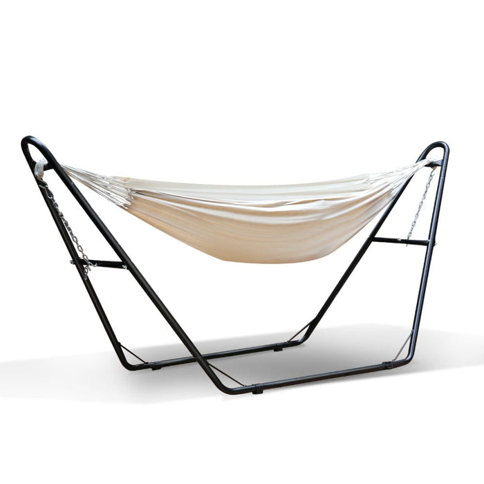 Gardeon Hammock Bed with Steel Frame Stand - Cream Home Living Store