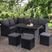 Gardeon Outdoor Furniture Dining Setting Sofa Set Lounge Wicker Nine Seater Black Home Living Store