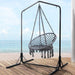 Gardeon Outdoor Hammock Chair with Stand Cotton Swing Relax Hanging 124CM Grey Home Living Store