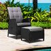 Gardeon Recliner Chair Sun lounge Setting Outdoor Furniture Patio Wicker Sofa Home Living Store