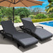 Gardeon Set of 2 Outdoor Sun Lounge Chair with Cushion - Black Home Living Store