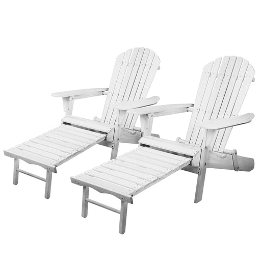 Gardeon Set of 2 Outdoor Sun Lounge Chairs Patio Furniture Lounger Beach Chair Adirondack Home Living Store