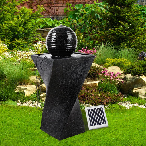 Gardeon Solar Powered Water Fountain Twist Design with Lights Home Living Store