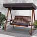 Gardeon Wooden Swing Chair Garden Bench Canopy 3 Seater Outdoor Furniture Home Living Store