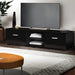 High Gloss TV Cabinet Stand Entertainment Unit Storage Shelf Black 1400mm Furniture > Entertainment Centers & TV Stands HLS
