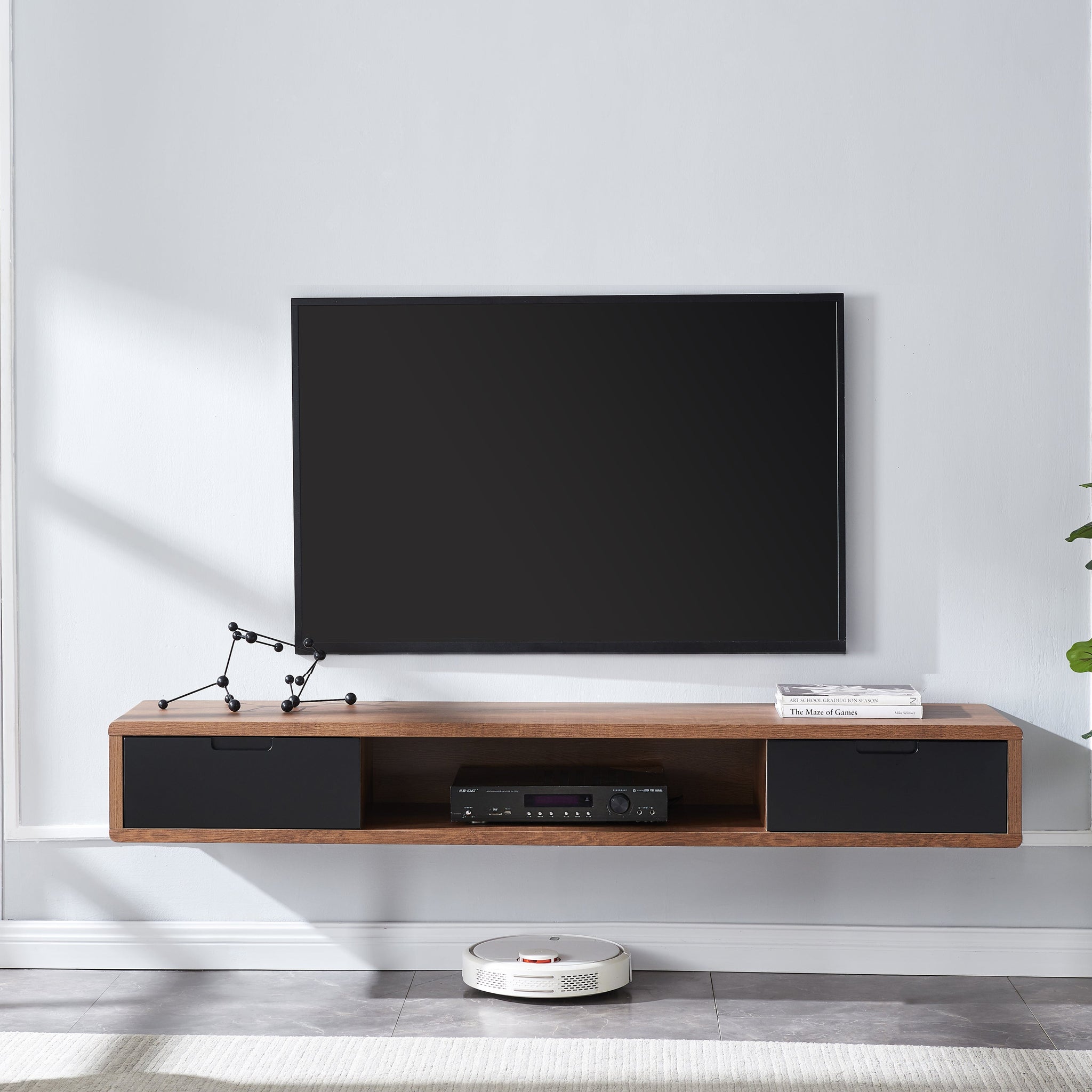 Hover 1800 Floating Tv Unit - Wall Mount Entertainment Unit Dark Oak By  Tauris™ — Home Living Store