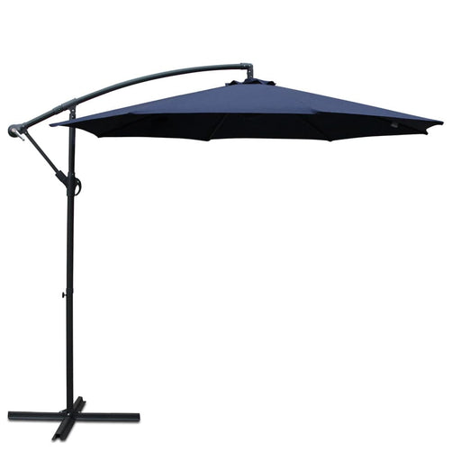 Instahut 3M Cantilevered Outdoor Umbrella - Navy Furniture > Outdoor HLS