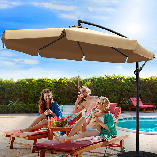 Instahut 3M Outdoor Umbrella - Beige Home & Garden > Lawn & Garden > Outdoor Living > Outdoor Umbrellas & Sunshades HLS