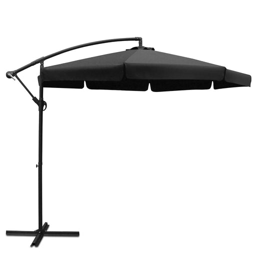 Instahut 3M Outdoor Umbrella - Black Home & Garden > Lawn & Garden > Outdoor Living > Outdoor Umbrellas & Sunshades HLS