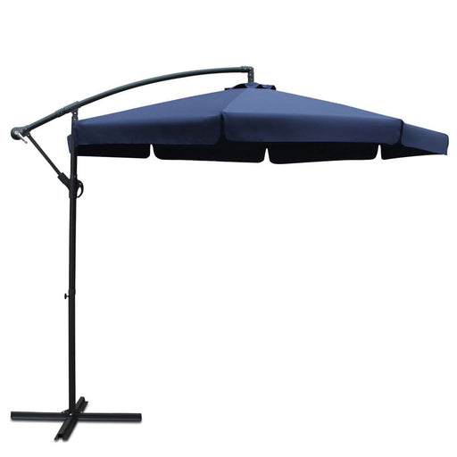 Instahut 3M Outdoor Umbrella - Navy Home & Garden > Lawn & Garden > Outdoor Living > Outdoor Umbrellas & Sunshades HLS