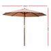 Instahut Outdoor Umbrella 3M Pole Cantilever Stand Garden Umbrellas Patio Beige Furniture > Outdoor HLS