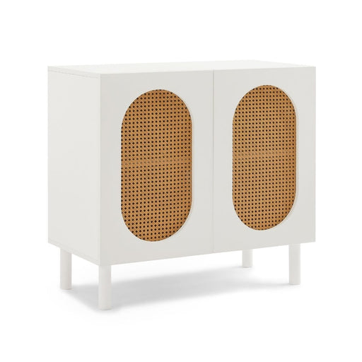 Kailua Rattan 2-Door Accent Cabinet in White Home Living Store