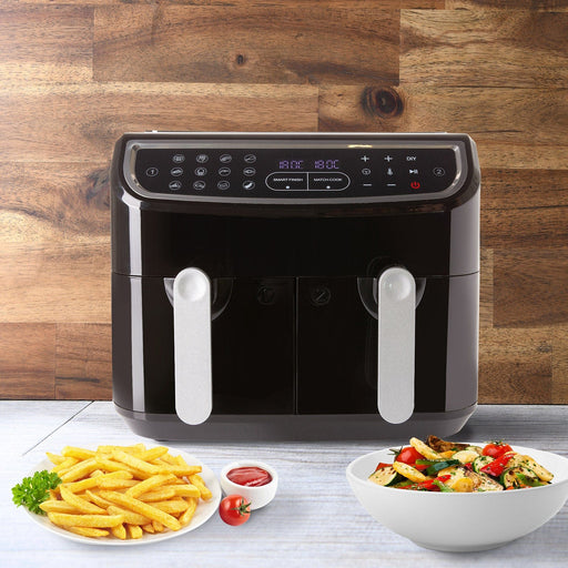 Kitchen Couture DUO 2-Basket 12-in-1 Digital Air Fryer 2 x 4.5 Litre LED Display Home Living Store