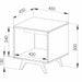 Metro End Table Light Oak Dimensions Line Drawing