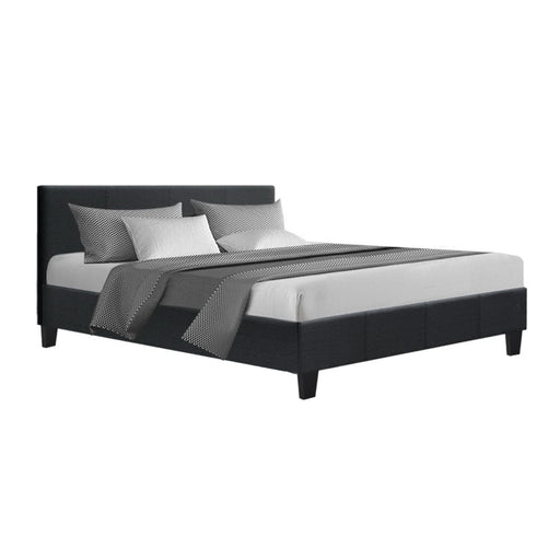 Neo Bed Frame Fabric - Charcoal Queen Furniture > Beds & Accessories > Beds & Bed Frames HLS