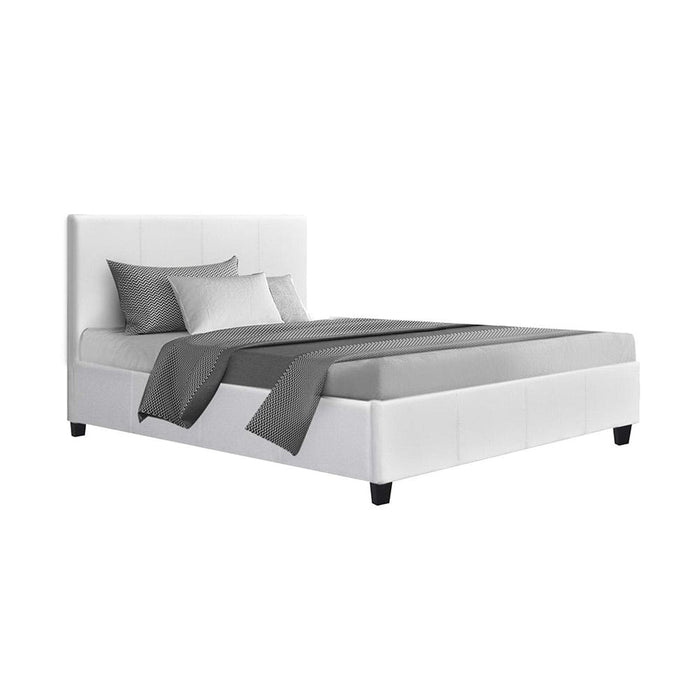 Neo Bed Frame PU Leather - White King Single Furniture > Beds & Accessories > Beds & Bed Frames HLS