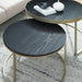 Nested Coffee Table Black Oak with Brushed Gold Metal Frame by Criterion™ Home Living Store