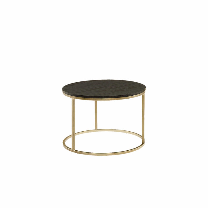 Nested Coffee Table Black Oak with Brushed Gold Metal Frame by Criterion™ Home Living Store