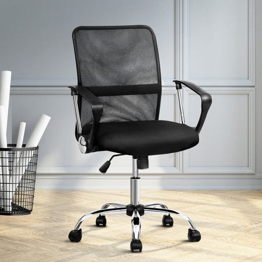 Office Chair Gaming Chair Computer Mesh Chairs Executive Mid Back Black Furniture > Office Furniture > Office Chairs HLS