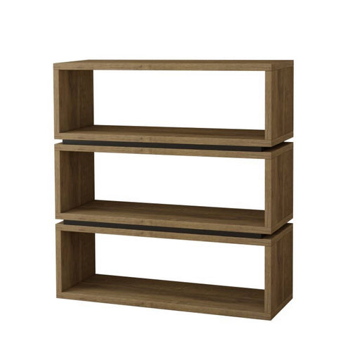 Pinto Bookcase, Black Highlights with Dark Oak Finish Shelves. Furniture > Shelving > Bookcases & Standing Shelves HLS