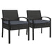 Set of 2 Outdoor Dining Chairs Wicker Chair Patio Garden Furniture Lounge Setting Bistro Set Cafe Cushion Gardeon Black Furniture > Outdoor HLS