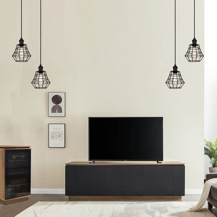 TITAN HiFi Cabinet in Dark Oak with HOLLYWOOD2250DO TV Cabinet by Tauris™ featuring DELUMINATOR PENDANT LIGHTS BY WESTINGHOUSE™