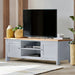 TV Cabinet Entertainment Unit Stand French Provincial Storage Shelf Wooden 130cm Grey Furniture > Entertainment Centers & TV Stands HLS