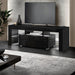 TV Cabinet Entertainment Unit Stand RGB LED Gloss Furniture 130cm Black Furniture > Entertainment Centers & TV Stands HLS