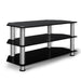 TV Stand Entertainment Unit Media Cabinet Tempered Glass Three Tiers Furniture > Entertainment Centers & TV Stands HLS