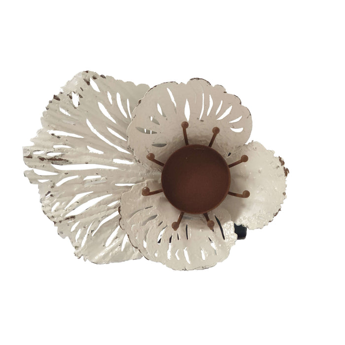 Vesta Candle Holder Metal Flower in Bloom with Wooden Base by Urban Style™ Home & Garden > Decor > Home Fragrance Accessories > Candle Holders HLS