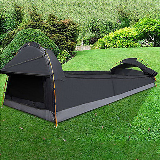 Weisshorn Camping Swags King Single Swag Canvas Tent Deluxe Dark Grey Large Sporting Goods > Outdoor Recreation > Camping & Hiking > Tents HLS