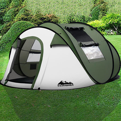 Weisshorn Instant Up Camping Tent 4-5 Person Pop up Tents Family Hiking Beach Dome Sporting Goods > Outdoor Recreation > Camping & Hiking > Tents HLS