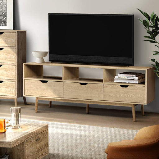 Wooden Scandinavian Entertainment Unit - Natural Furniture > Entertainment Centers & TV Stands HLS